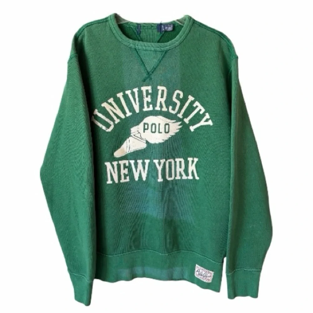 Ralph Lauren Polo University NY P-Wing Green Fleece Small Sweatshirt Preppy